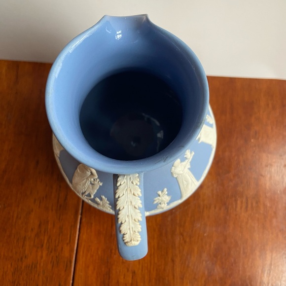 Wedgwood vintage blue jasperwear pitcher can be used as a vase. - Picture 5 of 6